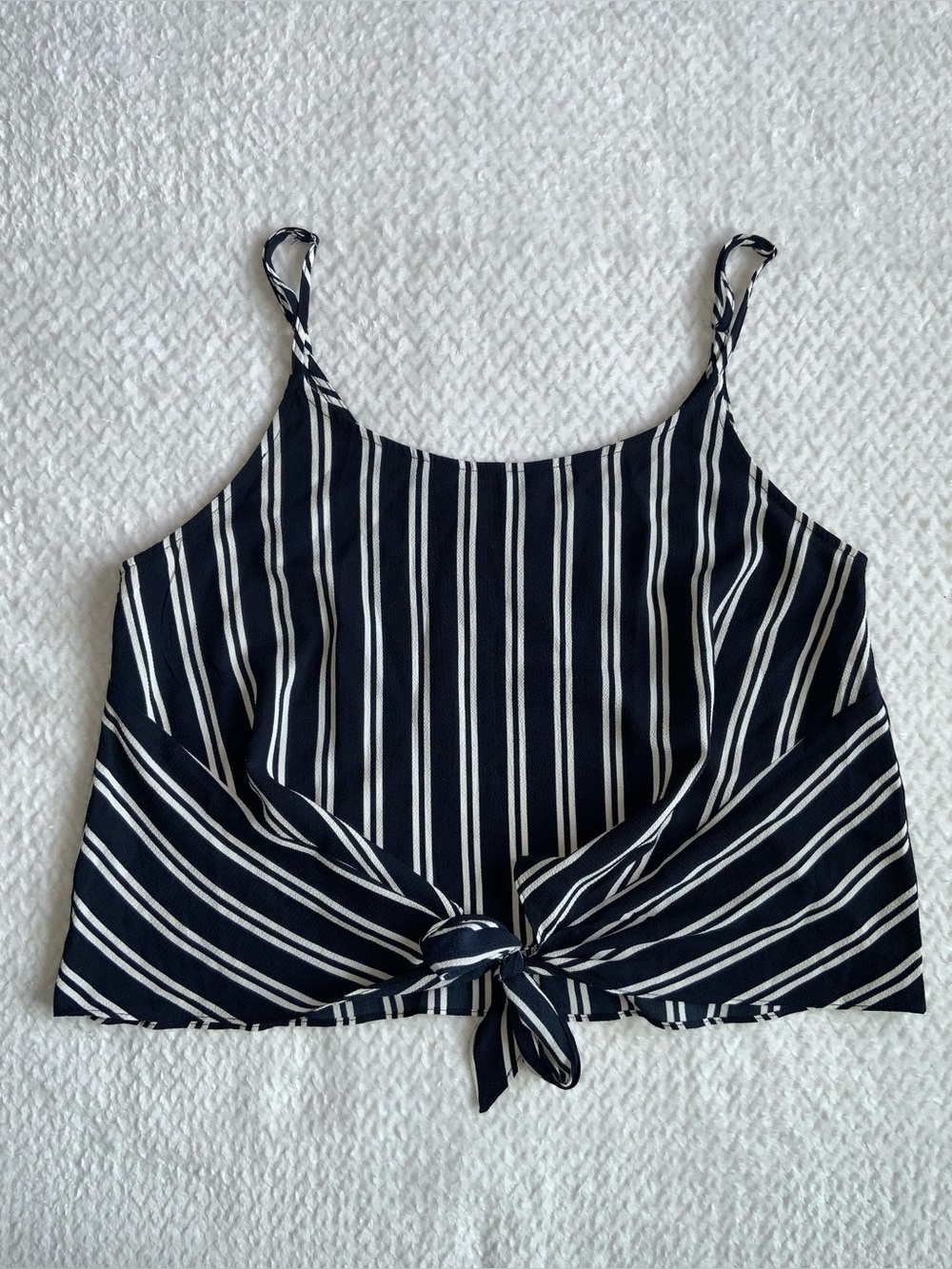 Active USA striped tie-front cami tank top